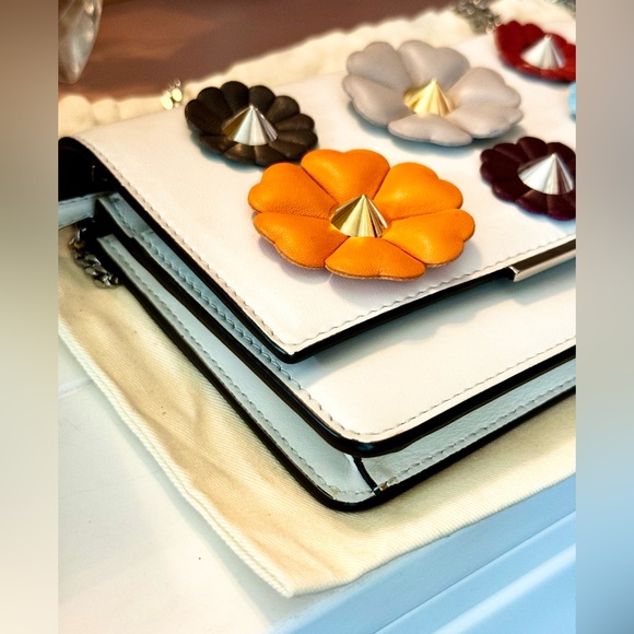 Fendi Calfskin Nappa Floral Wallet On A Chain - Picture 11 of 14